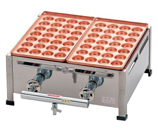 AKS 銅たこ焼機 18穴 Bタイプ 2連 13A 1個