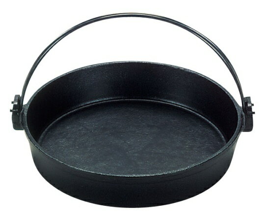 三和精機製作所 鉄　すきやき鍋　ツル付（黒ぬり）24cm 1個 QSK50024