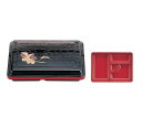 耐熱行楽弁当 黒新木目一枚菊内朱(固定仕切) 1個 RBVC501