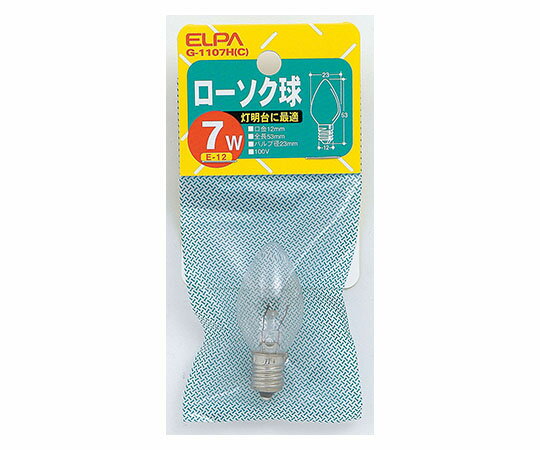 ELPA ローソク球 クリア 1個 G-1107H(C)