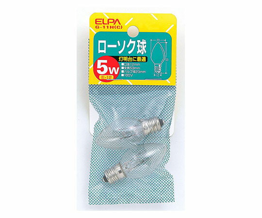 ELPA ローソク球透明 1個 G-11H(C)