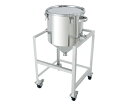 日東金属工業 ホッパー型ステンレス密閉容器 (クリップ式) 架台付 300L 1個 HT-CTH-ASC-77