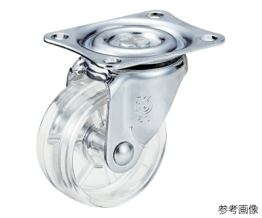 ユーエイ G型キャスター 自在車プレート式 径38mm ポリカーボネート車輪（透明） 1個 G-38PC-C
