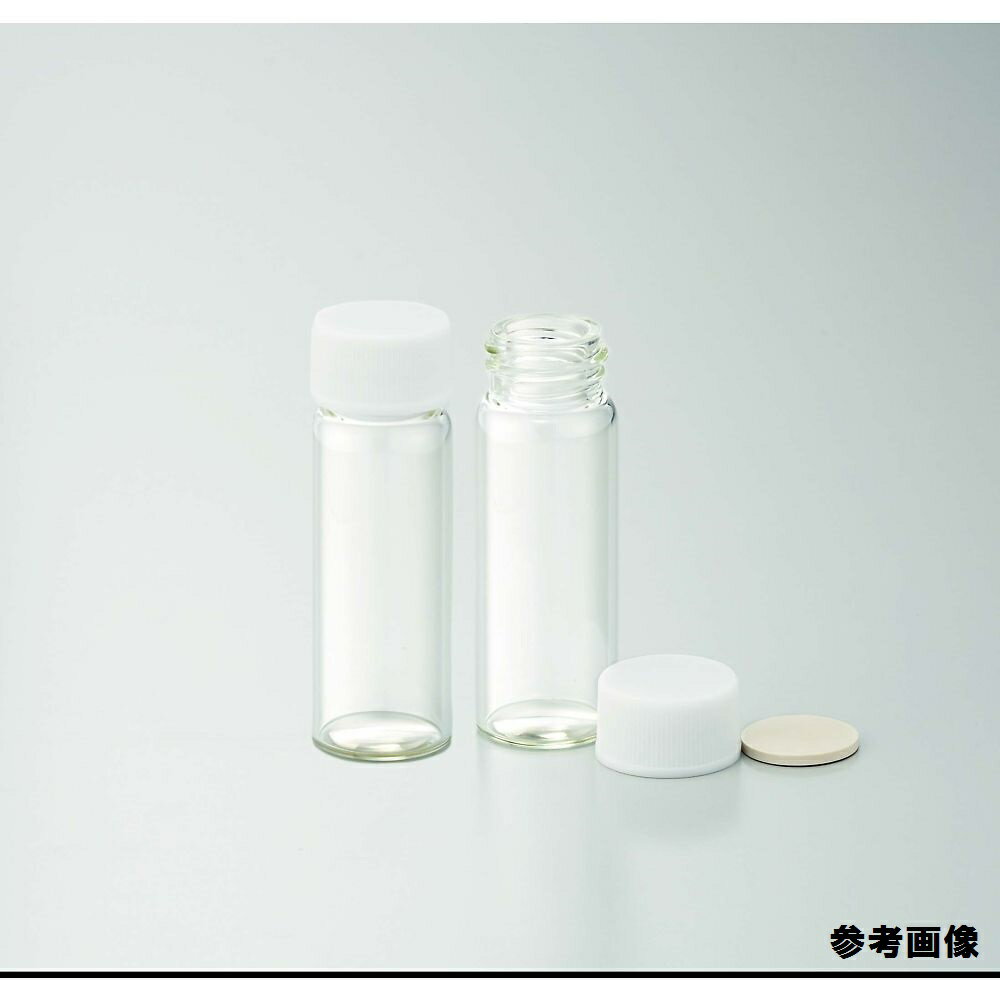 日電理化硝子 ねじ口瓶（無色）+メラミンキャップ（白）+フッ素PTFE/ニトリルパッキン　組合せセッ