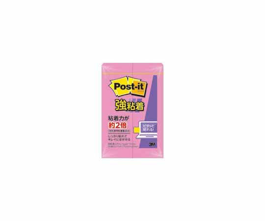 スリーエム Post-it　強粘着　75mm×25mm　ローズ 1パック(90枚×2パッド入) 500SS-RO