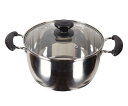 パール金属 レシェンテ 3層底ガラス蓋付両手鍋 22cm 1個 H-1049