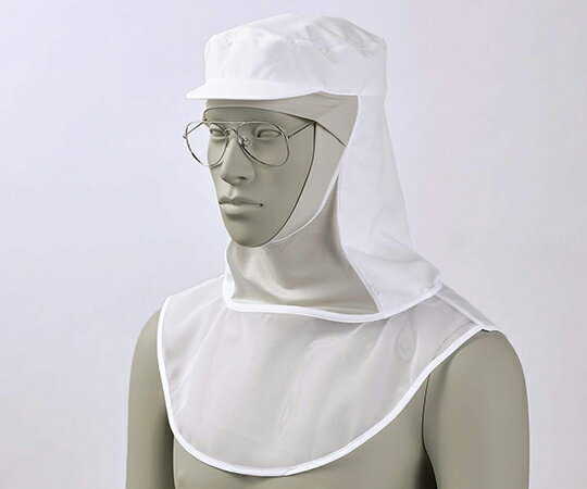 住商モンブラン 頭巾帽子　兼用　白/ベージュ　かぶり式　M 1枚 9-1505