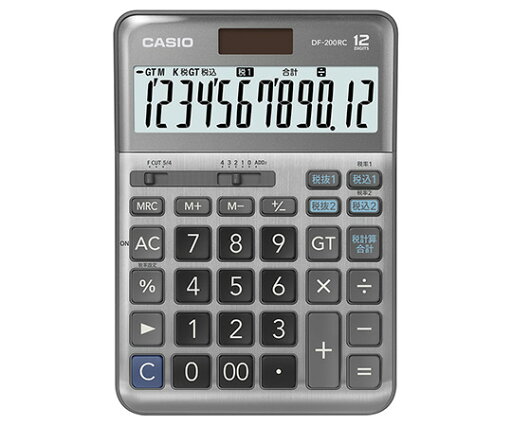 カシオ カシオ 軽減税率対応電卓 デスクサイズ12桁 1個 DF-200RC-N カシオ カシオ 軽減税率対応電卓 デスクサイズ12桁 1個 DF-200RC-N