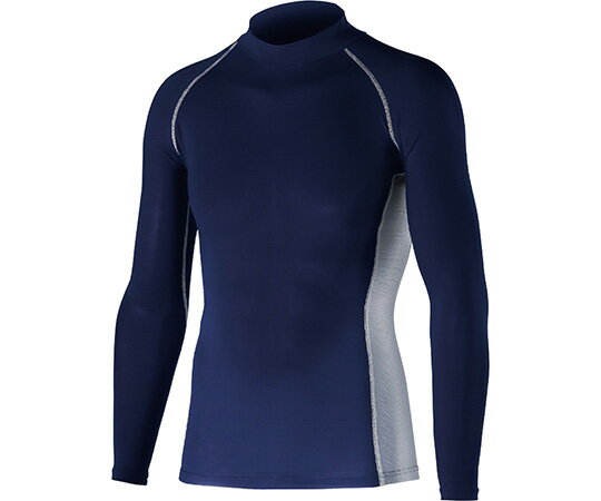 おたふく手袋 パワーストレッチ　長袖ハイネック　ネイビー　S 1枚 JW-625(3.0)