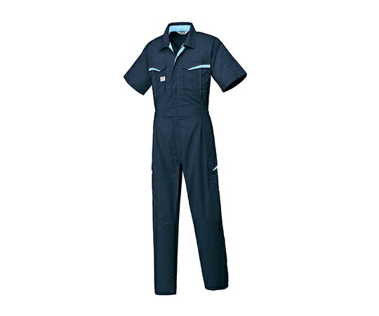 山田辰 防臭消臭抗菌半袖つなぎ服　ネイビーブルー　4L 1着 1-8901-NB-4L