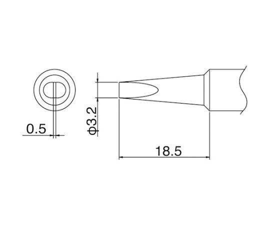 白光（HAKKO） こて先　3.2D型 T19-D32 1本●コテ先名称：3.2D型●適合機種：FX-601、FX-8801、FX-8805●ヒーター分離式●原産国：日本●コード番号：409-6444