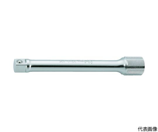 山下工業研究所 エクステンションバー　差込角凹凸9.5　全長250 3760-250 1個●差込部の外周に6本のセレーション（凹凸）を設け、ローレット加工を施しています。●セレーションとローレット加工は、早回しや着脱のしやすさに効果を発揮し、また不意に転がってしまうことを防止します。●差込角（mm）：9.5●全長（mm）：250●差込角凹（mm）：9.5●差込角凸（mm）：9.5●材質／仕上：クロムモリブデン鋼（SCM435）●原産国：日本●コード番号：330-2237