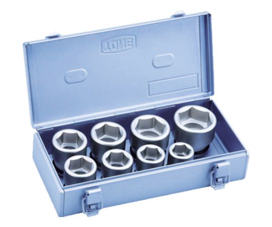 TONE インパクト用ソケットセット（メタルトレーケース仕様） 8pcs 差込角19.0mm NV608S 1セット