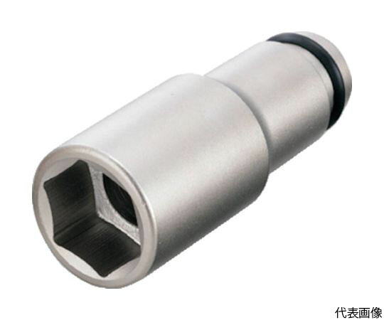 TONE インパクト用超ロングソケット 対辺寸法10mm 全長100mm 4NV-10L100 1個●外観品質と防錆力の向上を図った無電解メッキ仕様のインパクト用ソケットです。●Oリング仮置き構造により、レンチにインパクト用ソケットを着脱する際にOリングを一旦溝に仮置くことで作業性を向上させています。●ボルト・ナットの締付け・緩め作業用。●対辺寸法（mm）：10●差込角（mm）：12.7●全長（mm）：100●対辺形状：6角●適合ピン：P3020S●適合Oリング：RP20S●対辺（mm）：10●材質／仕上：構造用鋼●セット内容／付属品：ピン・Oリング●注意：Oリング、ピンは正しいサイズのものを確実に固定してから使用してください。Oリング、ピンは消耗品です。劣化、摩耗したものは交換してください。●原産国：日本●コード番号：387-5741