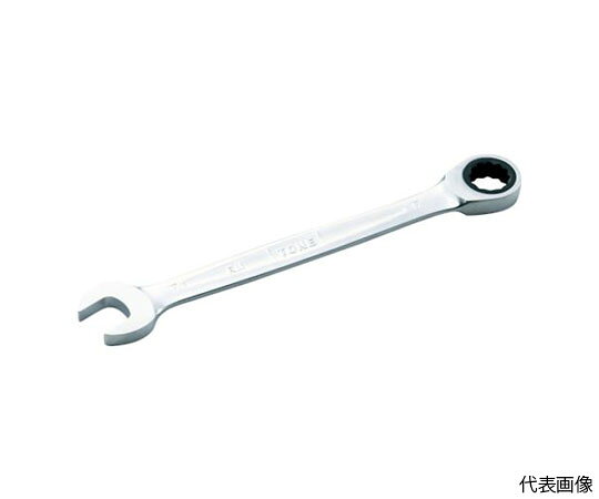TONE ラチェットめがねレンチ　21mm RM-21 1丁●ストレート形状により本体が薄いため、深く奥まった狭い箇所での作業に威力を発揮します。●安全ロープ取り付け穴付です。（RM-14以上）●グッドデザイン賞受賞品です。●薄型のラチェットヘッドには72枚ギアを装備しているため少ない送り角5度を実現しました。●ボルト・ナットの締付け・緩め作業用。●対辺寸法（mm）：21●厚さ（mm）スパナ：8.8●厚さ（mm）めがね：13.0●全長（mm）：288●対辺（mm）：21●材質／仕上：構造用鋼、表面処理／メッキ処理●原産国：台湾●コード番号：294-4197