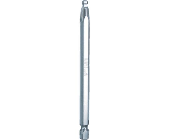 エイト 六角棒ビット　テーパーヘッド　対辺6.35mm　溝9mm　単品　対辺寸法4.0mm EA-64 4MMX100 1本●従来のボールポイントに比べ10から20％ねじり強度が高く、傾けての使用（0から20°）で特に効果を発揮します。●六角穴付ボルト類の締結用●対辺（mm）：4.0●全長（mm）：100●シャンク径（mm）：6.35●材質／仕上：特殊合金鋼、SNCM+Vスペシャル●原産国：日本●コード番号：432-8132