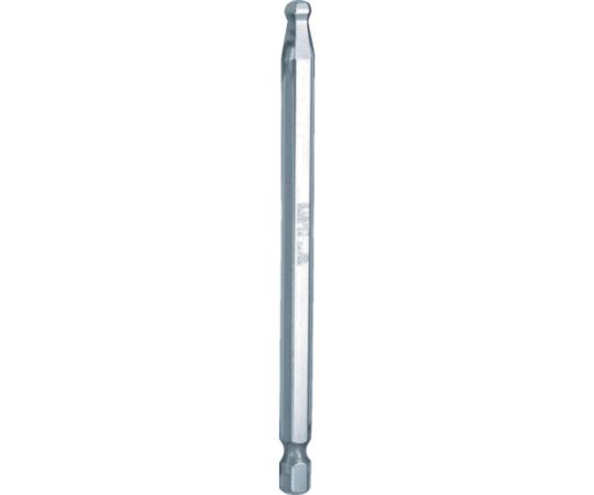エイト 六角棒ビット　テーパーヘッド　対辺6.35mm　溝9mm　単品　対辺寸法5.0mm EA-64 5MMX100 1本●従来のボールポイントに比べ10から20％ねじり強度が高く、傾けての使用（0から20°）で特に効果を発揮します。●六角穴付ボルト類の締結用●対辺（mm）：5.0●全長（mm）：100●シャンク径（mm）：6.35●材質／仕上：特殊合金鋼、SNCM+Vスペシャル●原産国：日本●コード番号：432-8159