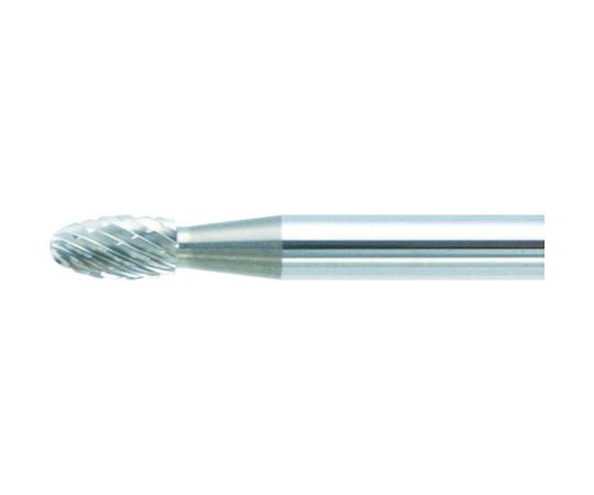 トラスコ中山 超硬バー　タマゴ型　Φ3X刃長5.5X軸3　ロング　ダブルカット TB6A030L75 1本●理想的な切れ刃形状の設計により優れた切れ味を実現しています。●ロングシャンクタイプです。●奥深い個所の研削、バリ取り、面取りに。●形状：タマゴ（ダブルカット）●刃径（mm）：3●刃長（mm）：5.5●軸径（mm）：3●軸長（mm）：70.7●タイプ：オール超硬●注意：作業時は必ず安全帽、安全メガネなどの保護具をご着用ください。●特別に長いシャンクのため最高使用回転数を提示できません。●使用回転数を下げてご使用ください。●使用前に必ず試行の上安全な回転数を求め作業を開始してください。●原産国：アメリカ●コード番号：436-5011