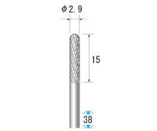 ナカニシ 超硬アロイカッター　円筒先丸（オール超硬）　刃径3mm　刃長14mm 24622 1本