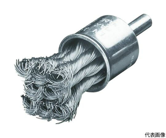 LESSMANN 軸付ノット型エンドブラシ　Φ22　ステンレス線　0.50 454398 1個