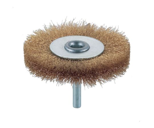 トラスコ中山 軸付ホイールブラシ　φ75X軸6　真鍮　線径0.15 TB-6244 1個