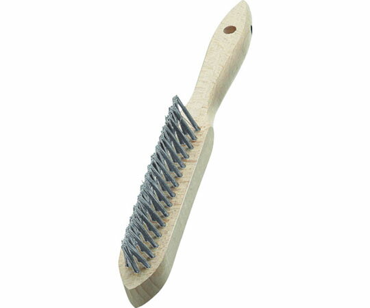 LESSMANN 3行リベット　木柄ハンドブラシ　ステンレス線 120811 1本