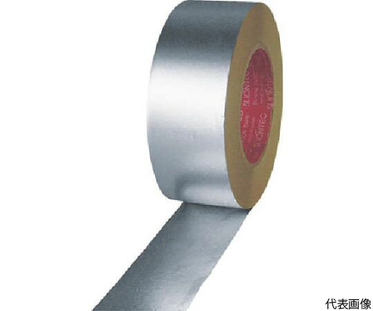 マクセル アルミ粘着テープ（ツヤなし）100mm 806000-20-100X50 1巻●耐熱性を備えた厚さ0.05mmのアルミ箔基材（ツヤなし）の片面に、耐候性に優れた合成樹脂系粘着剤を塗布しました。●国土交通省仕様適合品です。●冷凍コンテナ補修用、空調ダクト・保温材目地シール用。●色：シルバー●幅（mm）：100●長さ（m）：50●厚さ（mm）：0.1●ツヤ有無：なし●使用温度範囲（℃）：-30〜130●粘着力（N/10mm）：4.8●粘着力：4.8N/10mm●引張強度：33N/10mm●使用温度範囲：-30〜130℃●はく離紙付●切断にはカッターが必要●ツヤなしタイプ●材質／仕上：基材／アルミ箔、粘着剤／アクリル系●原産国：日本●コード番号：351-9082