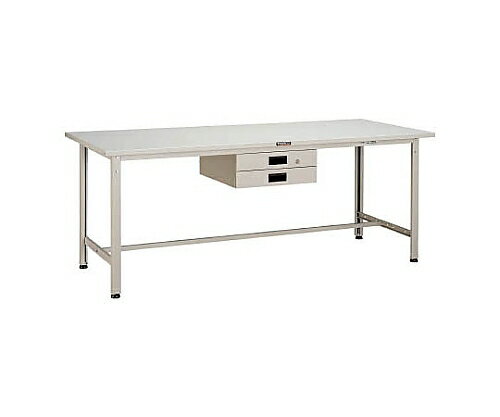 トラスコ中山 SAE型作業台 1500X750XH740 薄型2段引出付 W色 SAE1500UDK2W 1セット