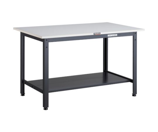 トラスコ中山 LEWP型作業台　900X600XH740　下棚2枚付 LEWP-0960LT2 1台●下棚2枚付で天板下の空間を有効活用できます。●棚板金具を付けると中棚の取り付けも可能です。●ポリ化粧天板を使用し、表面は滑らかで、ソフトな...