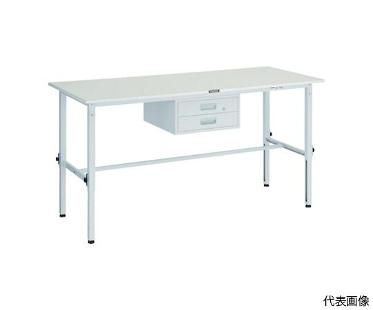 トラスコ中山 RAEM型高さ調節作業台　1800X900　2段引出付　W色 RAEM-1809F2 W 1台●650〜950mmの間で50mmピッチの高さ調節が可能です。●引出しは使い勝手に応じて任意の場所に取り付け可能です。●高さ調節が650〜950mm（調整ピッチ50mm）までできますので、作業内容に合わせて座り作業・立ち作業のいずれにもご利用できます。●仕分けに便利な2段引き出し付です。●引き出し取り付け位置は作業者の使い勝手に応じて自由に設定できます。●天板材質：リノリューム張●間口（mm）：1800●奥行（mm）：900●高さ（mm）：650〜950●脚部カラー：ホワイト（W）●均等荷重（kg）：150●カタログ表記品番：RAEM-1809F2（色記号）●昇降方式：金具調整式●引出し内寸（mm）間口×奥行×深さ：427×445×71●引出し：1列2段 F-2（W）カギあり●昇降ピッチ：50mm●材質／仕上：本体／スチール●注意：車上渡しのため、お客様での荷降ろしが必要です。●作業台がDG色の場合、引き出しはW色になります。●原産国：日本●コード番号：467-2500