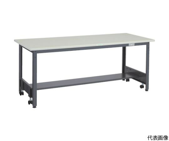 トラスコ中山 CFWS型作業台　1500X900XH740 CFWS-1590 1台●移動に便利なキャスター内蔵の作業台です。●天板材質：スチール●間口（mm）：1500●奥行（mm）：900●高さ（mm）：740●脚部カラー：ダークグレー●下棚：AEWLT型（1枚）●均等荷重（kg）：500●色：ダークグレー●キャスター許容荷重：50kg/個●キャスター降下時の高さ（mm）：約754●アジャスターねじサイズ：M16×2.0●アジャスター調整範囲（mm）：20●材質／仕上：本体／スチール●注意：移動の際には台の上に物をのせないでください。●車上渡しのため、お客様での荷降ろしが必要です。●原産国：日本●コード番号：285-0281