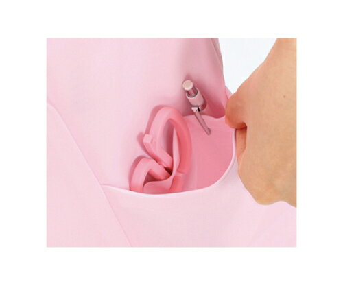 住商モンブラン ナースジャケット 半袖 ピンク/白 73-1564 3L 1枚 [3]