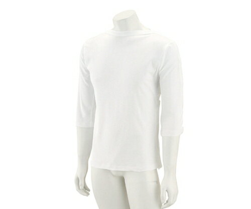 ケアファッション 男女兼用片側脇開き7分袖シャツ ホワイト LL 38150-03 1枚