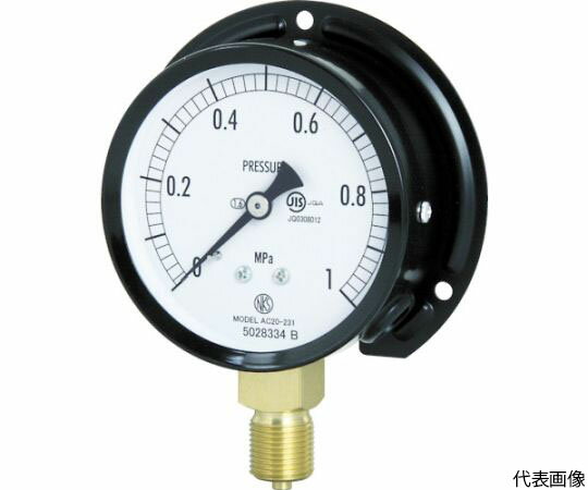 長野計器 普通形圧力計（B枠立形・φ75・G3/8B・0.0～0.40Mpa） AC20-231-0.4MP 1個