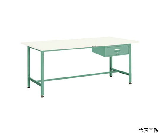 トラスコ中山 SAE型作業台　1800X900XH740　1段引出付　W色 SAE-1809F1 W 1台●深めの引出しが付いており、ゆとりのある収納・管理ができます。●引出しは使い勝手に応じて使いやすい位置に取り付けできます。●天板材質：スチール●間口（mm）：1800●奥行（mm）：900●高さ（mm）：740●脚部カラー：ホワイト（W）●均等荷重（kg）：300●カタログ表記品番：SAE-1809F1（色記号）●引出し内寸（mm）間口×奥行×深さ：427×445×111●引出し：1列1段 F-1（W・YG）カギあり●材質／仕上：本体／スチール●注意：奥行450mmタイプ以外取り付け可能です。●車上渡しのため、お客様での荷降ろしが必要です。●作業台がDG色の場合引き出しはW色になります。●原産国：日本●コード番号：770-3295