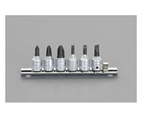エスコ [+-]ビットソケット　1/4"DR/6個組 EA617XM 1セット