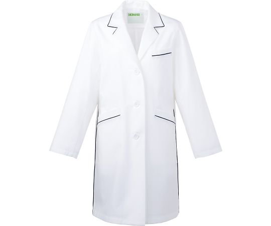 KAZEN レディスコート診察衣ハーフ丈 オフホワイトxネイビー 4L 126-18 4L 1枚