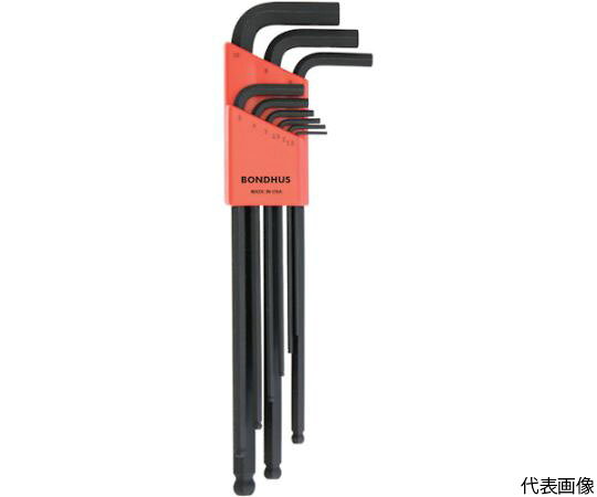 ボンダス ボールポイント・L-レンチセット エクストラロング 9本組（1.5-10mm） BLX9MXL 1組●プロガード?加工：通常の黒染め加工の5倍の耐食性があります。●最大25°の角度からねじ回し可能です。●硬度はHRC57〜61です。●斜めからの作業に。●対辺寸法（mm）：1.5、2、2.5、3、4、5、6、8、10●セット内容（mm）：1.5、2、2.5、3、4、5、6、8、10●セット内容（本）：9●硬度：HRC57〜61●材質／仕上：プロテニアム?特殊合金鋼●セット内容／付属品：1.5、2、2.5、3、4、5、6、8、10mm、ボンデックス?ケース（ロック機能付きレンチ収納ケース）●注意：工具を安全に使っていただくため、作業時は必ず保護メガネを着用してください。●パイプやメガネレンチなどを使っての作業はしないでください。●原産国：アメリカ●コード番号：810-8270