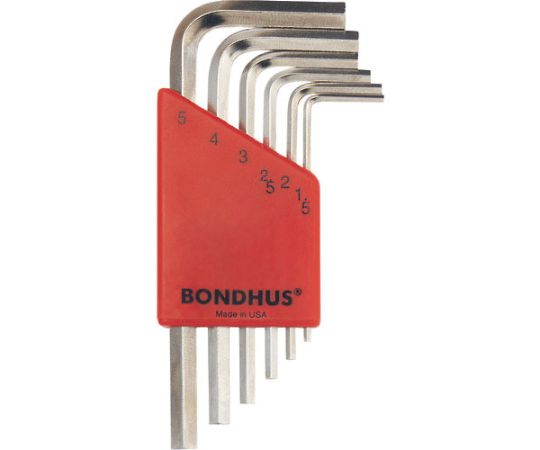 ボンダス 六角L-レンチ　ショート　セット6本組（1.5-5mm） HLX6MSB 1セット(6本入)