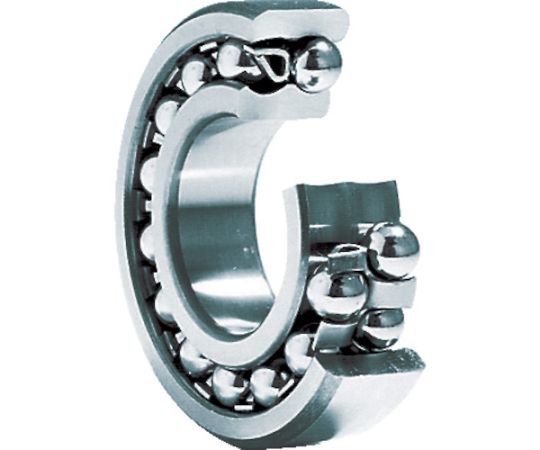 NTN 自動調心玉軸受（すきま大テーパ穴）内輪径75mm外輪径130mm幅31mm 2215SKC3 1個●軸受の取り付けなどによって生じる軸心の狂いを自動的に調整できます。●アキシアル荷重の大きな用途には適しません。●アダプターを用いて軸にとりつけます。●一般産機用。●内輪径（mm）：75●外輪径（mm）：130●幅（mm）：31●シール：なし●使用温度範囲（℃）：-25〜120●精度等級：JIS B 1514 0級●使用温度範囲：-25〜120℃●材質／仕上：高炭素クロム軸受鋼●原産国：日本●コード番号：819-7689