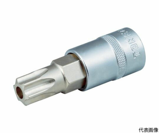 TONE ヘックスローブソケット トルクスソケット（いじり防止タイプ） T50 先端寸法8.79mm 4TX-T50H 1個●いじり防止タイプです。●早回しに便利なローレット加工仕上げです。●T型トルクスねじの締付け、緩め作業用。●呼びNo.：T50●差込角（mm）：12.7●先端寸法（mm）：8.79●全長（mm）：74●材質／仕上：構造用鋼●注意：インパクトレンチなど動力工具には使用しないでください。いじり防止タイプのねじは、設計上や管理上いじってはいけない箇所に使用されています。アフターサ-ビス以外の用途には使用しないでください。●原産国：日本●コード番号：810-9550