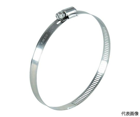 トラスコ中山 ホースバンド　オールSUS　普及　10個入　12.7×Φ140mm TA13-140 1箱(10個入)●オールステンレスを採用しているため、耐腐食性が高いです。●スクリュー（六角ボルト）をゆるめるとバンド片側はスクリュー部より外れます。●一般産業、自動車関連。●最大径（mm）：140●最小径（mm）：80●厚さ（mm）：0.6●締付トルク（N・m）：6.12●バンド幅（mm）：12.7●6角ボルト（mm）：7.8●材質／仕上：スクリュー・バンド・ハウジング／ステンレス（SUS304）、バンド・ハウジング／ステンレス（SUS304）●原産国：台湾●コード番号：818-6913