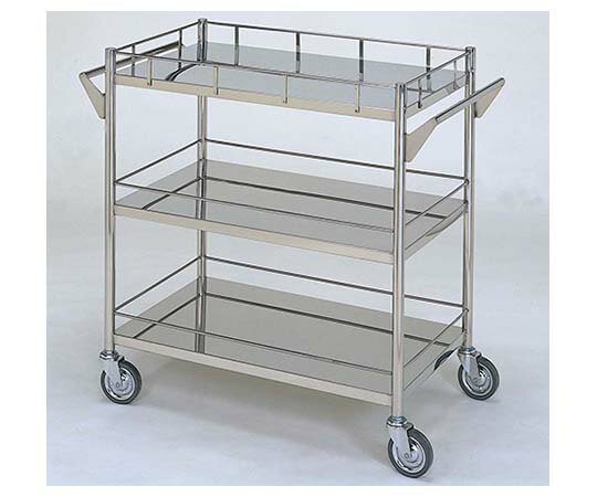 柏ステンレス工業 ステンレスワゴン 回診車L (枠付) 3段 750×450×800mm ステンレスワゴンMB-3ZG-L 1個