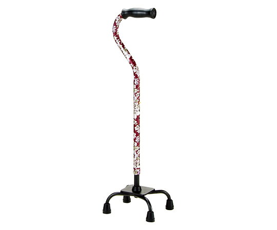 【非課税】 マキテック アルミ製4点支柱杖50シリーズ 赤花柄 OT-502 1本