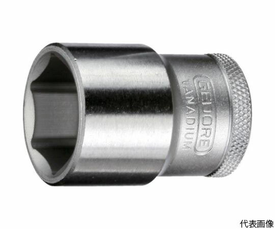 ゲドレー ソケット（6角）　1/2　13mm 6130530 1個●ローレット加工を施すことで、手から滑り落ちにくいです。●ユニットドライブで接触面積を大きくすることで、ボルトが欠けにくいです。●対辺寸法（mm）：13●差込角（mm）：12.7●全長（mm）：38●対辺形状：6角●モデル：19●対辺（mm）：13●材質／仕上：クロムバナジウム鋼（cr-v）●原産国：ドイツ●コード番号：855-6666