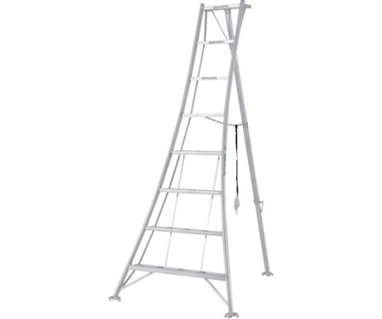アルインコ アルミ製園芸用三脚KWX　天板高さ2.32 KWX240 1台●軽量で使いやすいアルミ製三脚です。●大型支柱を採用することで、昇降時の安全性・安定性が向上した製品です。●農園、園芸作業に。●最大使用質量（kg）：100●天板高さ（m）：2.32●収納時全長（m）：2.47●Aマーク：1●SGマーク：1●設置寸法（mm）：1170×1589●踏ざん踏面幅：90mm（最下段のみ94mm）●最大使用角度70°●後支柱収納ベルト付●Aマーク認定品●SGマーク認定品●材質／仕上：アルミ●注意：沖縄、その他離島は運賃別途かかります。（都度確認）●原産国：中国●コード番号：835-7813