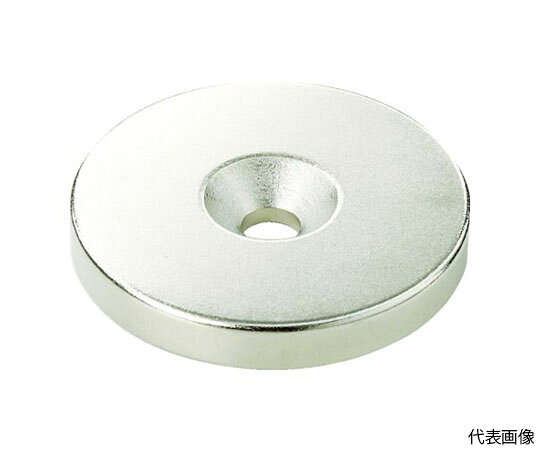 トラスコ中山 ネオジム丸形磁石　皿ネジ穴付　外径25mmX4mm　M6　1個入 T25R04-M6 1個●磁力の強いネオジム磁石です。●センサーやモーター部品として。●機構品の吸着用として。●表面磁束密度（T）：0.36●吸着力（N）：60.56●外径（mm）：25●厚さ（mm）：4●適合ねじ：M6●材質／仕上：マグネット／ネオジム磁石●原産国：中国●コード番号：836-4818