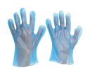 ミドリ安全 ポリエチレンディスポ手袋　ベルテ585　100枚　袋入　SS VERTE-585-SS 1袋(100枚入)●指先に触らずに袋から取り出せるので衛生的です。●袋入りで経済的です。●左右兼用タイプですので片手でも使え経済的です。●薄くて指先までぴったりフィットする素手感覚の手袋です。●色：ブルー●サイズ：SS●全長（cm）：25.5●手のひら周り（cm）：24.0●中指長さ（cm）：6.9●厚さ（mm）：0.025●粉（あり・なし）：なし●エンボス加工：外エンボス●食品衛生法：適合品●外エンボス加工●食品衛生法適合品●左右兼用●指部ストレートタイプ●指部絞りタイプ●材質／仕上：低密度ポリエチレン●原産国：マレーシア●コード番号：835-9849