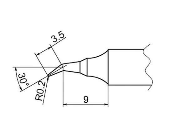 エスコ R0.2mm 交換用こて先(EA304AP用) EA304AP-16 1個