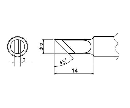 エスコ φ5.0mm 交換用こて先 (EA304AP用) EA304AP-17 1個